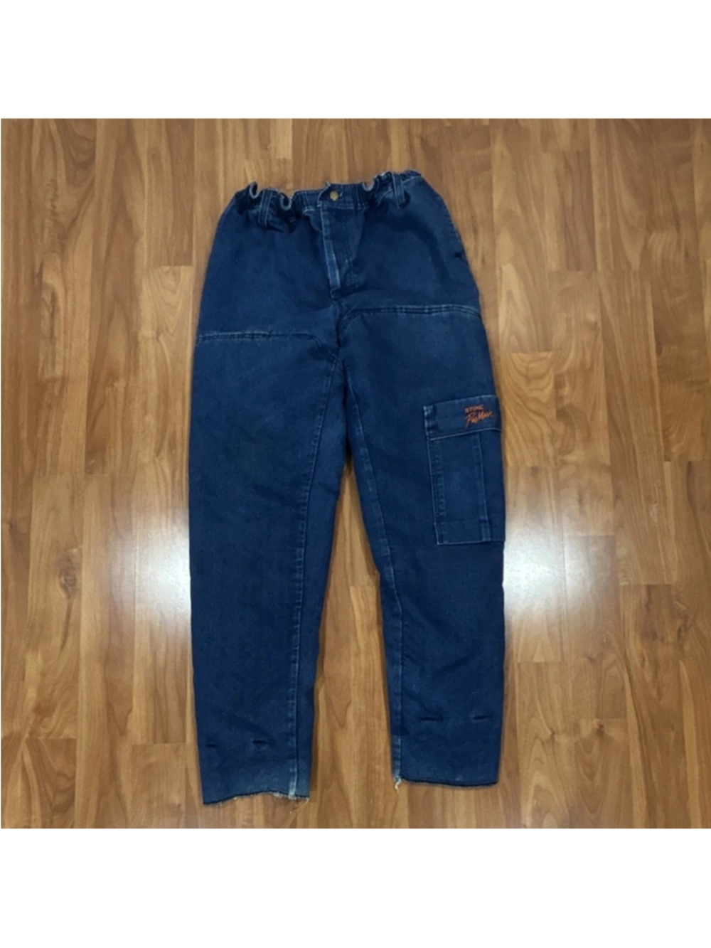 Relaxed Fit Men's Dark Blue Work-Style Jeans